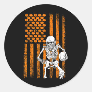 Pegatina Redonda Fanático Jugador de Fans Regalo Skeleton Halloween