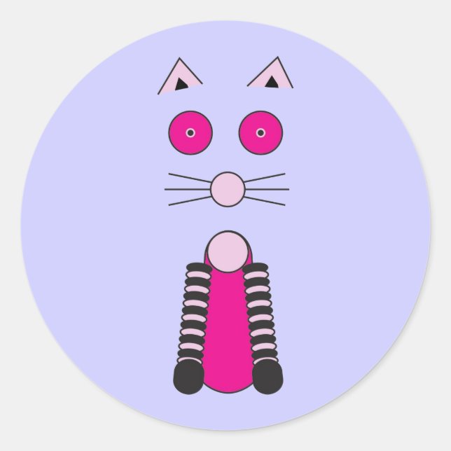 Pegatina Redonda Fancy CAT (Anverso)