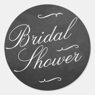 Pegatina Redonda Fancy Chalkboard Bridal Shower Pegatinas