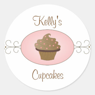 Pegatina Redonda Fancy Cupcakes