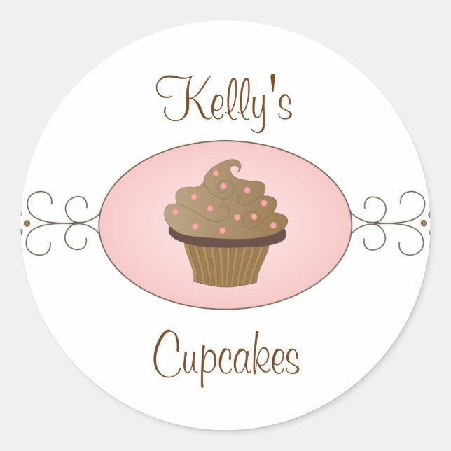 Pegatina Redonda Fancy Cupcakes (Anverso)