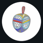 Pegatina Redonda Fancy Dreidel<br><div class="desc">lujosa dreidel para celebrar Channukah.</div>