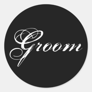 Pegatina Redonda Fancy Groom