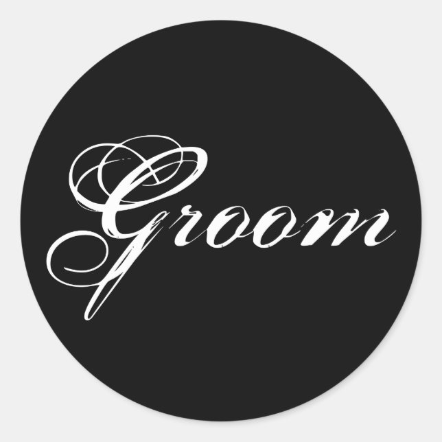 Pegatina Redonda Fancy Groom (Anverso)