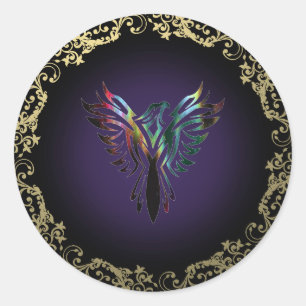 Pegatina Redonda Fancy Phoenix
