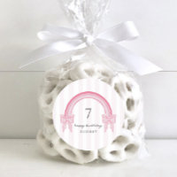 Fancy Pink Bow Rainbow Coquette Birday