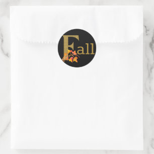 Pegatina Redonda Fancy Plough Fall Word Art