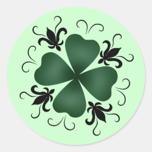 Pegatina Redonda Fancy Victorian shamrock