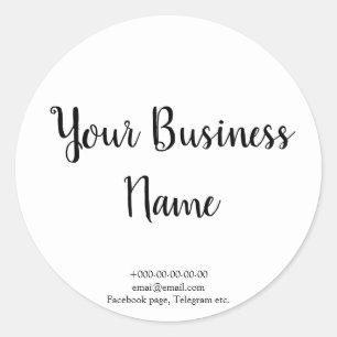 Pegatina Redonda Fancy White Elegante café, panadería, catering