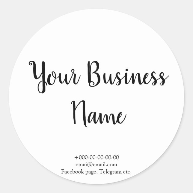 Pegatina Redonda Fancy white y elegante café, panadería y restauran (Anverso)