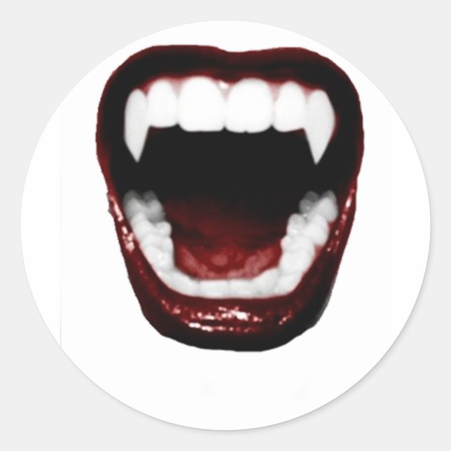 Pegatina Redonda "Fangs" (Anverso)
