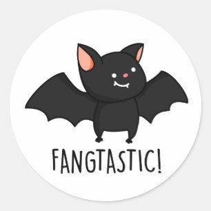 Pegatina Redonda Fangtastic Funny Halloween Pun