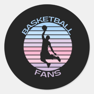 Pegatina Redonda Fans de baloncesto