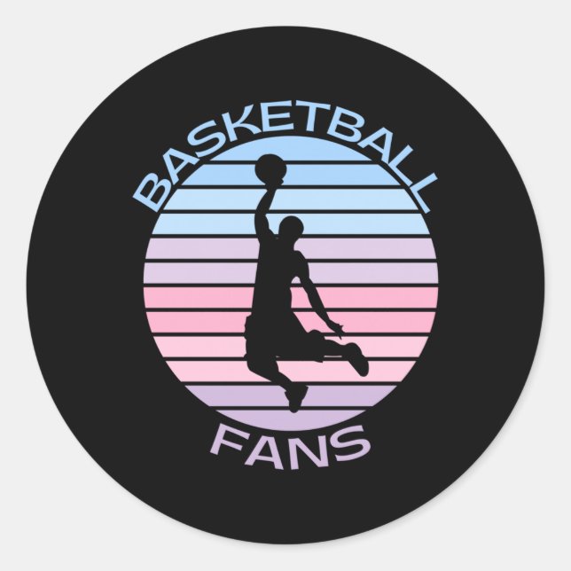Pegatina Redonda Fans de baloncesto (Anverso)