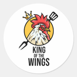 Pegatina Redonda Fans de Bbq Drumstick regalo F de Funny Chicken Ki