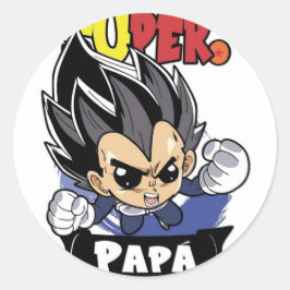 Pegatina Redonda fantacîa del  hêroe de mi infancia