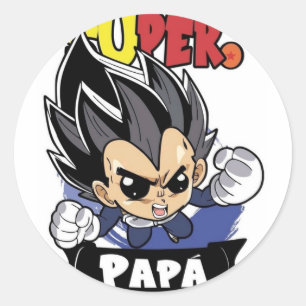 Pegatina Redonda fantacîa del  hêroe de mi infancia