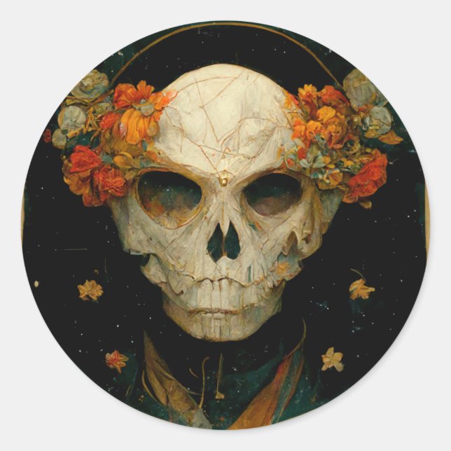 Pegatina Redonda Fantasía de bloqueo nocturno (Anverso)