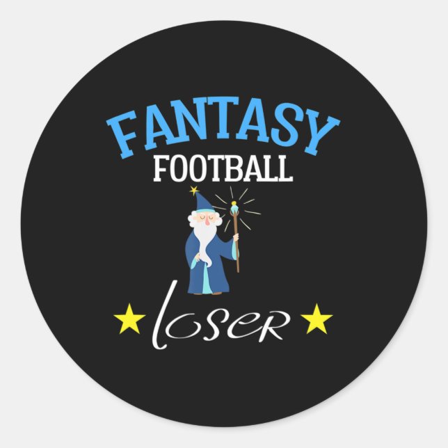 Pegatina Redonda Fantasía Fantasía Fun Fantasy Football Tee (Anverso)
