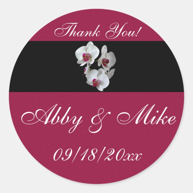 Pegatina Redonda Fantasía Orquídea (Anverso)