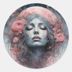 Pegatina Redonda Fantasía soñadora