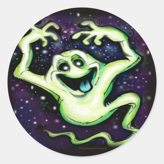 Pegatina Redonda Fantasma (Anverso)