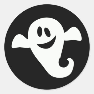 Pegatina Redonda Fantasma amistoso Halloween