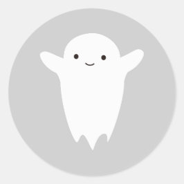 Pegatina Redonda Fantasma Cuta