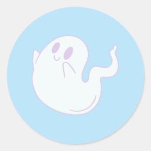 Pegatina Redonda Fantasma Cuta