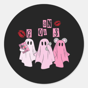 Pegatina Redonda Fantasma Cute Ghouls Mean Ghouls Fun Halloween Cos