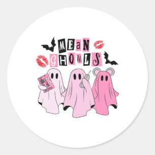 Pegatina Redonda Fantasma Cute Ghouls Mean Ghouls Fun Halloween Cos