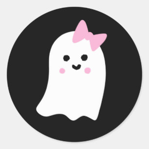 Pegatina Redonda Fantasma de Chica cutto