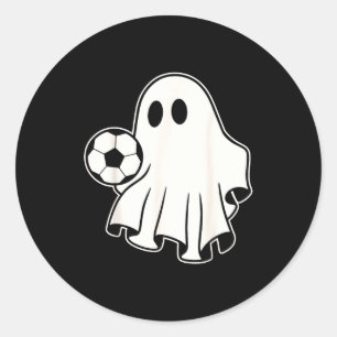 Pegatina Redonda Fantasma de fútbol divertido para amantes del fútb
