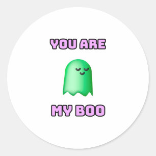 Pegatina Redonda Fantasma de Halloween - Eres mi novio