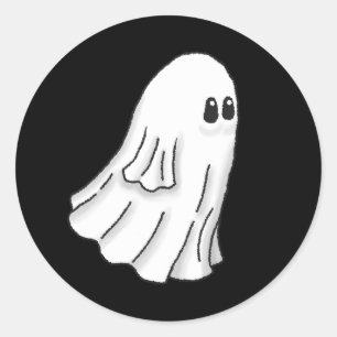 Pegatina Redonda Fantasma de Halloween espeluznante y lindo