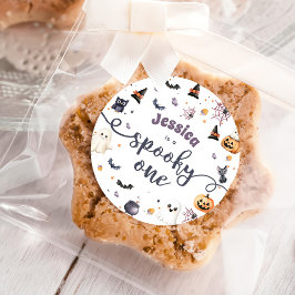 Pegatina Redonda Fantasma de Halloween Fiesta de primer cumpleaños