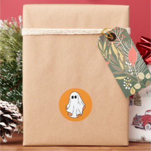 Pegatina Redonda Fantasma de Halloween, Halloween Divertido, Fiesta