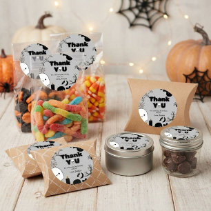 Pegatina Redonda Fantasma de Halloween SpookyGracias fiesta de cump