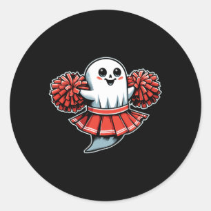 Pegatina Redonda Fantasma de porristas de Halloween 