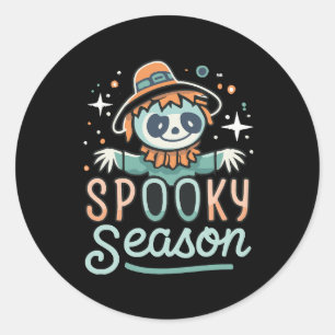 Pegatina Redonda fantasma divertido con sombreros, temporada espelu