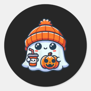 Pegatina Redonda Fantasma Fantasma Mens Halloween