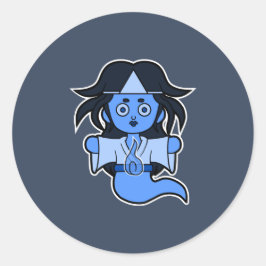 Pegatina Redonda Fantasma japonesa espeluznante