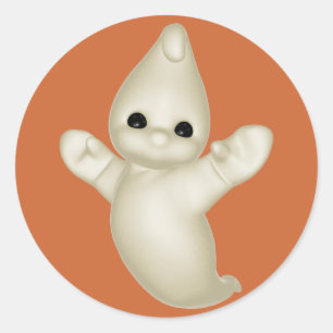 Pegatina Redonda Fantasma lindo del KRW Halloween