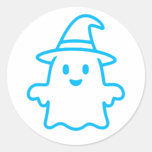 Pegatina Redonda Fantasma lindo - Diseño de Halloween