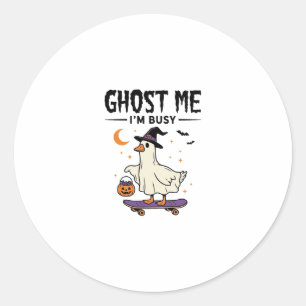 Pegatina Redonda Fantasma Me Estoy Ocupado Halloween Ganso Skateboa