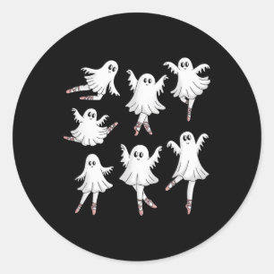 Pegatina Redonda Fantasmas bailarinas Halloween Teacher de ballet S
