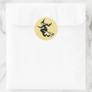 Pegatina Redonda Fantasmas Black Flying Faux Gold Halloween niños