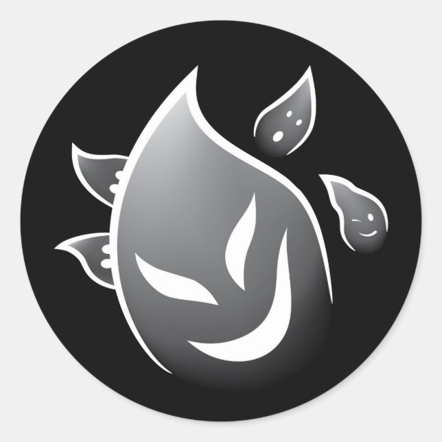 Pegatina Redonda Fantasmas espeluznantes (Anverso)