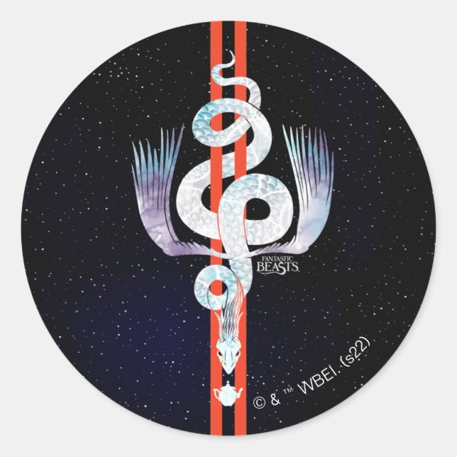 Pegatina Redonda Fantastic Beasts Occamy (Anverso)