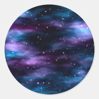 Pegatina Redonda Fantástico espacio de vómito Nebula